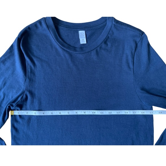 Alternative Apparel Classic Fit Long Sleeve Navy Blue Tee - Size XS - Picture 5 of 9